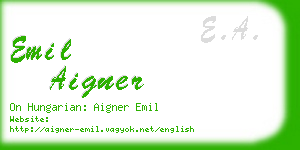 emil aigner business card